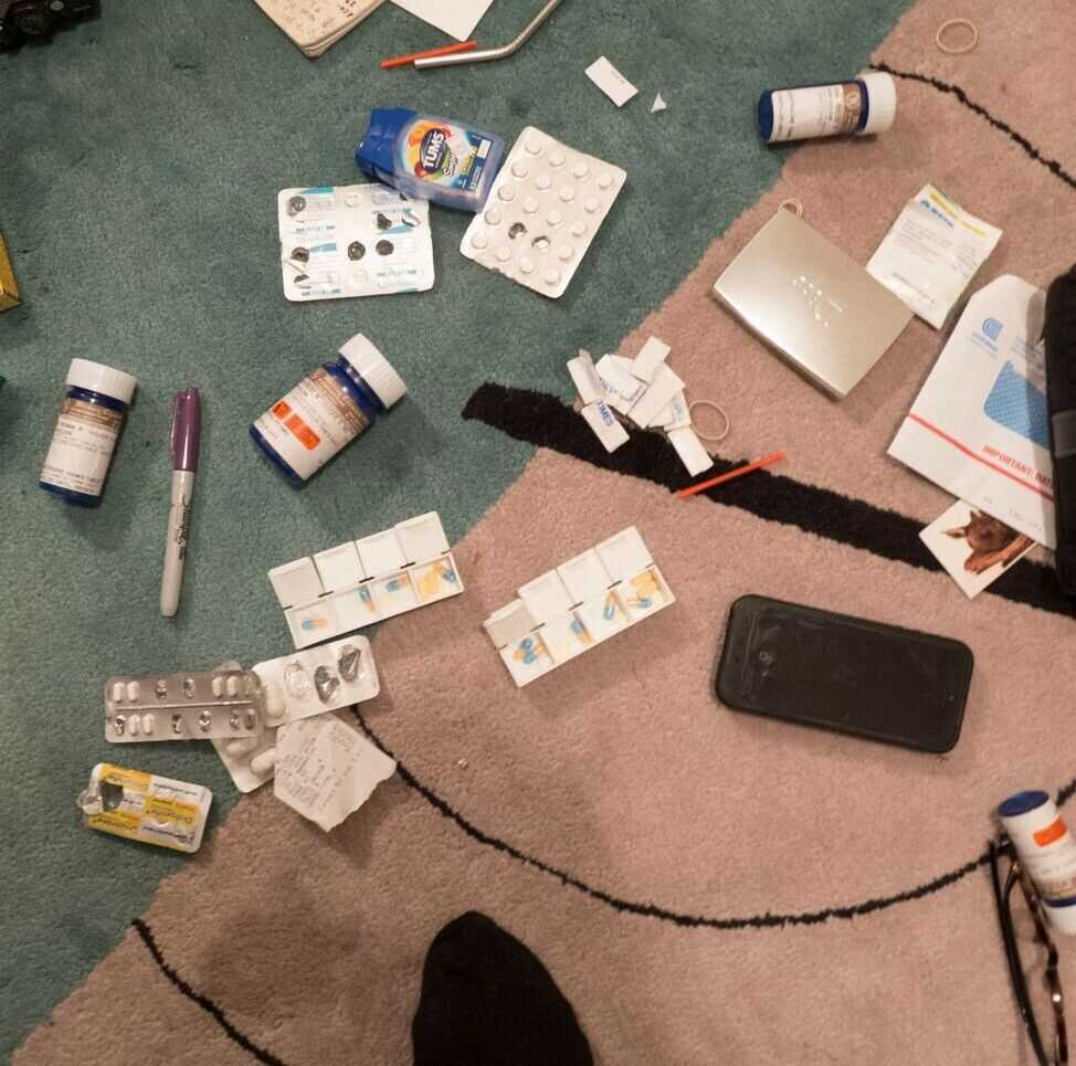 Lot 95 - Nan Goldin (American 1953-), 'Aperture Drugs On The Rug. New York City, USA', 2016