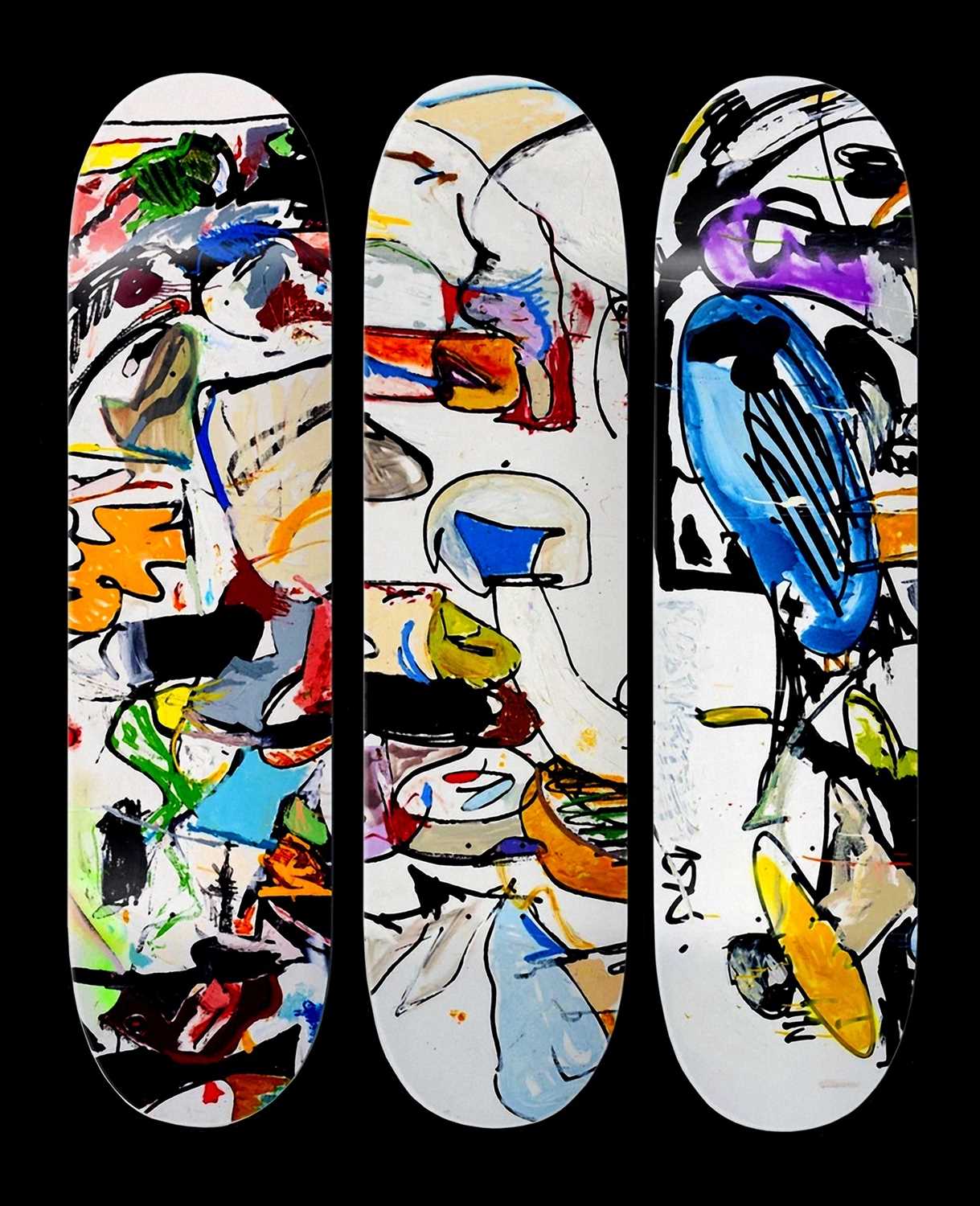 Lot 53 - Eddie Martinez (American 1977-), 'Set Of Three Skate Decks', 2016