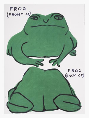 Lot 43 - David Shrigley (British 1968-), 'Fish Says Fuck You All, Frog (Front Of) Frog (Back Of), Sorry For Being Annoying & You Got Beaten By A Crab', 2022