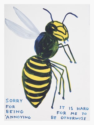 Lot 43 - David Shrigley (British 1968-), 'Fish Says Fuck You All, Frog (Front Of) Frog (Back Of), Sorry For Being Annoying & You Got Beaten By A Crab', 2022