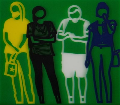 Lot 83 - Julian Opie (British 1958-) 'Standing People Lenticular (Set of 6)', 2019