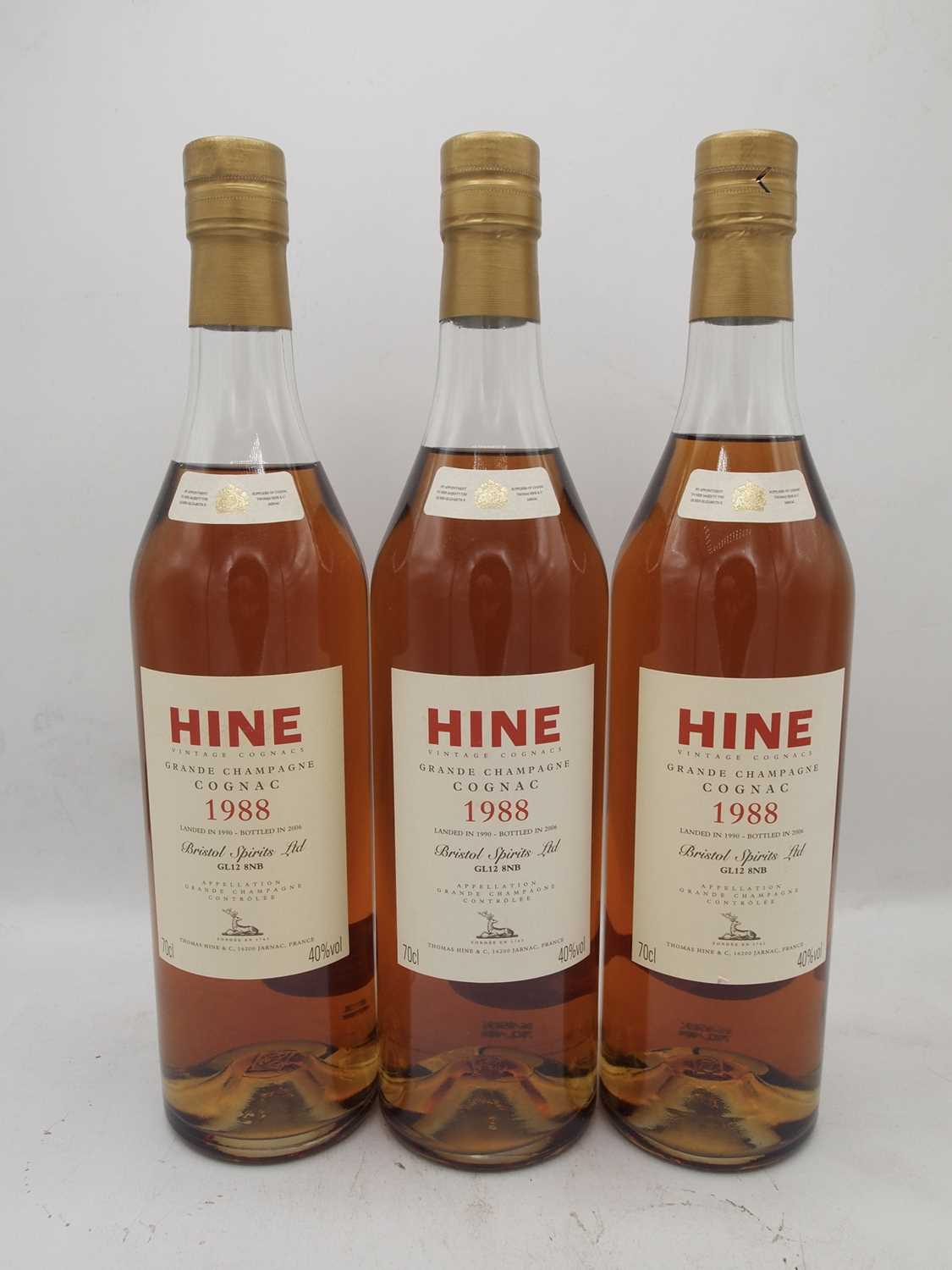 Lot 118 - 6 bottles 1988 Hine Grande Champagne Cognac