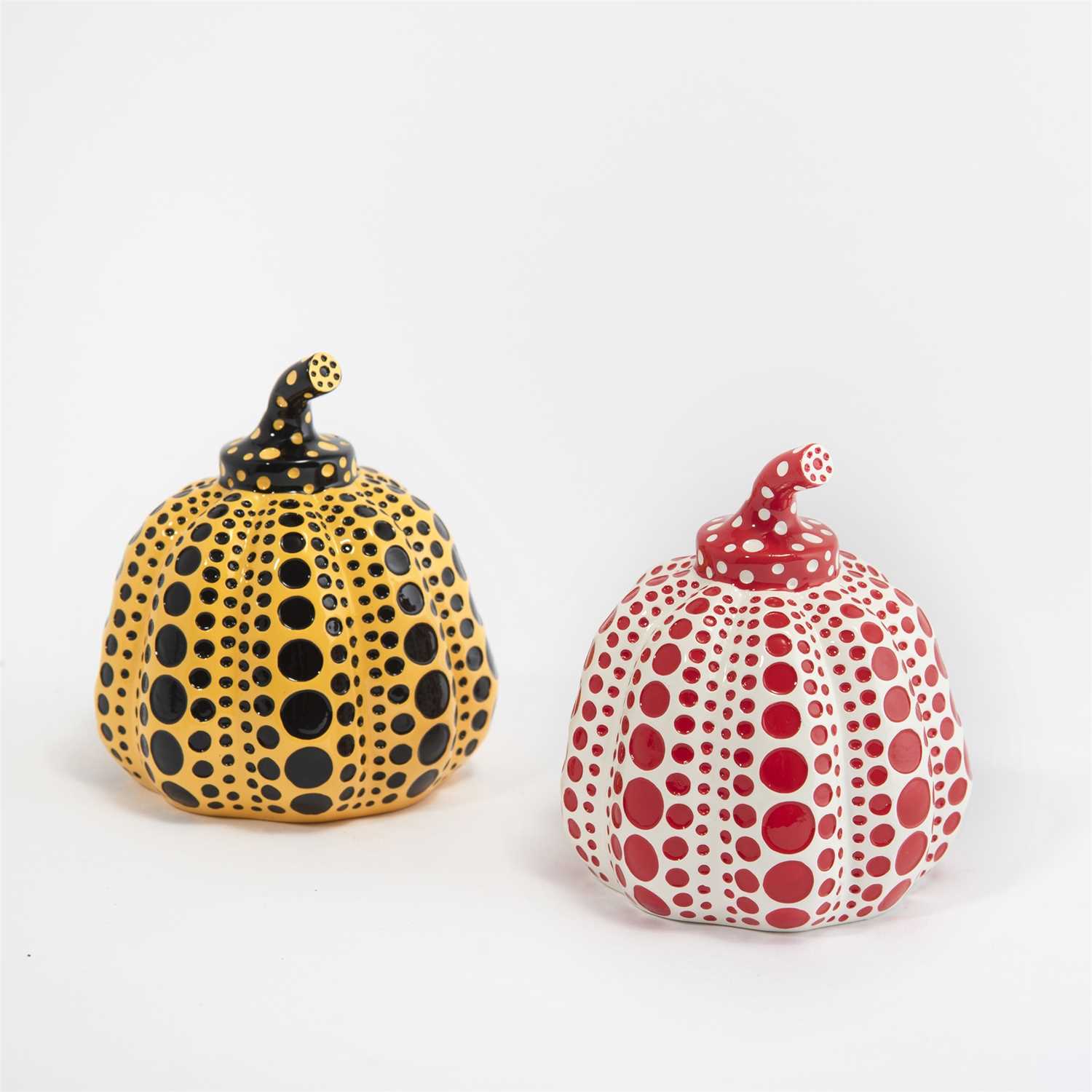 Lot 109 - Yayoi Kusama (Japanese 1929-), ‘Pumpkin (Yellow & Black and Red & White)’, 2016
