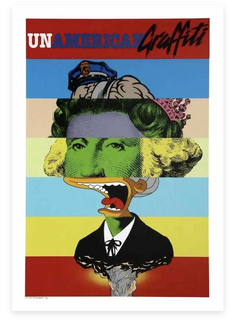 208 - D*Face (British 1978-), 'Unamerican Graffiti', 2010