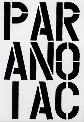 Lot 121 - Christopher Wool (American 1955-), 'Paranoiac, from Black Book', 1989