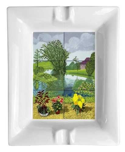 Lot 27 - David Hockney (British 1937-), 'Water Lilies In The Pond With Pots Of Flowers Ashtray', 2021