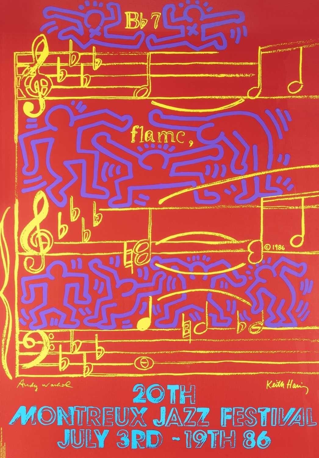 Lot 2 - Andy Warhol (American 1928-1987) & Keith Haring (American 1958-1990) (Collaboration), 'Montreux Jazz Festival', 1986